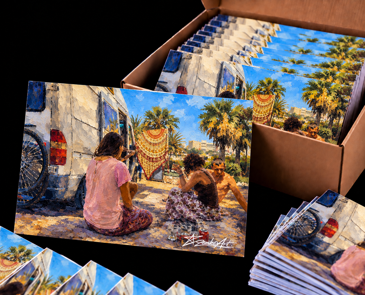 Road Dust & Romance – Set of 100 A6 Fine Art Postcards