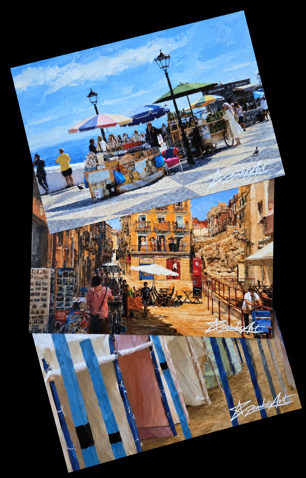Hot Spots - Set of 3 Fine Art PostCards
